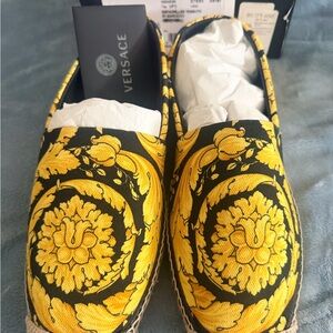 Versace Yellow and Black Espadrilles